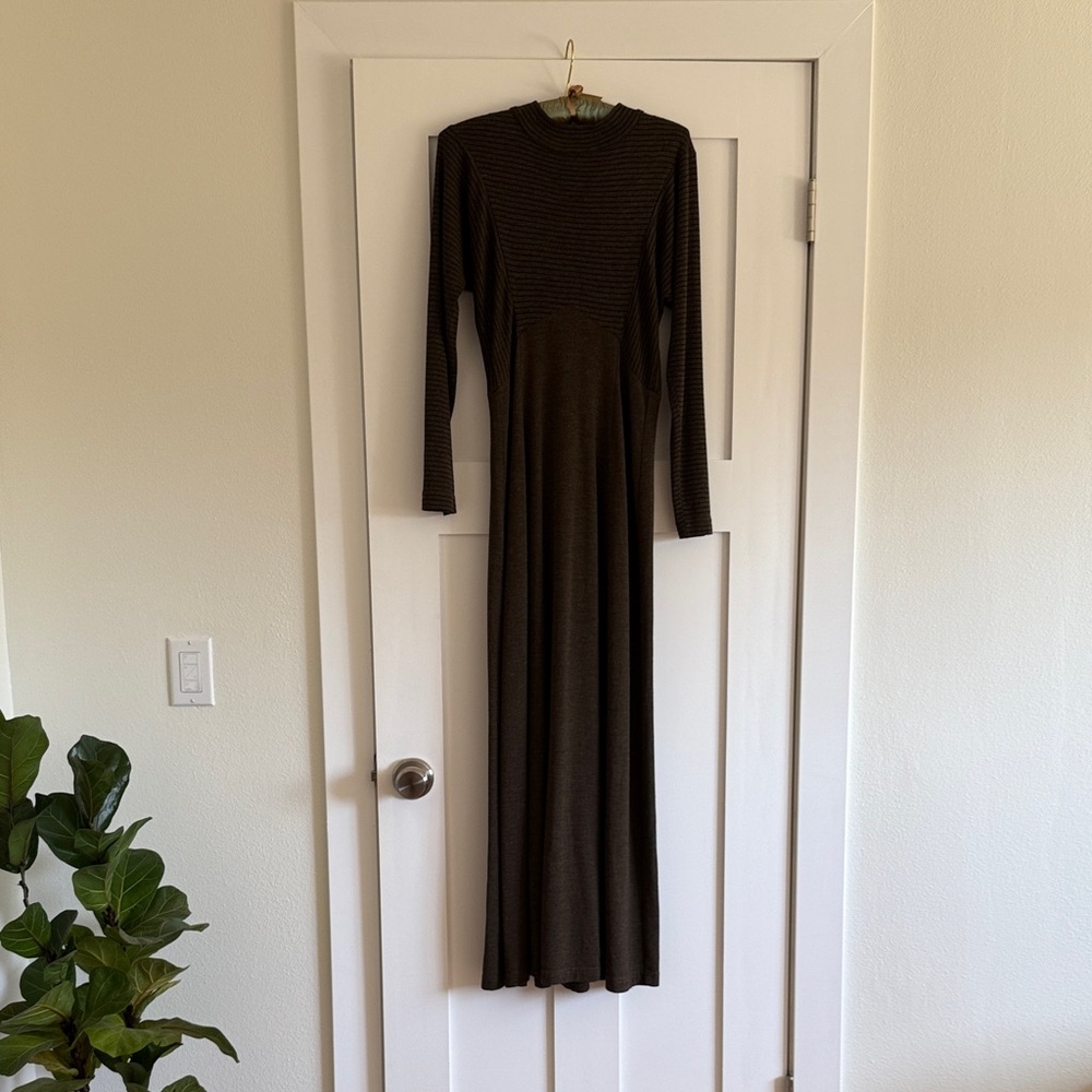Coldwater Creek Dark Brown Long Sleeve Dress